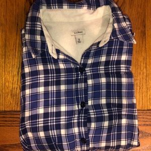 L.L.Bean Fleece Lined Flannel With Buttons